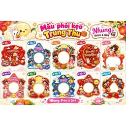 Sét phôi kẹo cầm tay trung thu , sinh nhật , tết … , set gồm phôi giấy , nắp cầu , que cầm ( KHÔNG KÈM KẸO ) 1