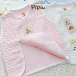 Combo 2-3 Áo Gile PiPiu Xốp Nỉ Tai Thỏ Trần Bông Mỏng Giữ Ấm Mùa Thu Đông Cho Bé Sơ Sinh 0–9 Tháng 3