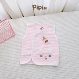 Combo 2-3 Áo Gile PiPiu Xốp Nỉ Tai Thỏ Trần Bông Mỏng Giữ Ấm Mùa Thu Đông Cho Bé Sơ Sinh 0–9 Tháng 4