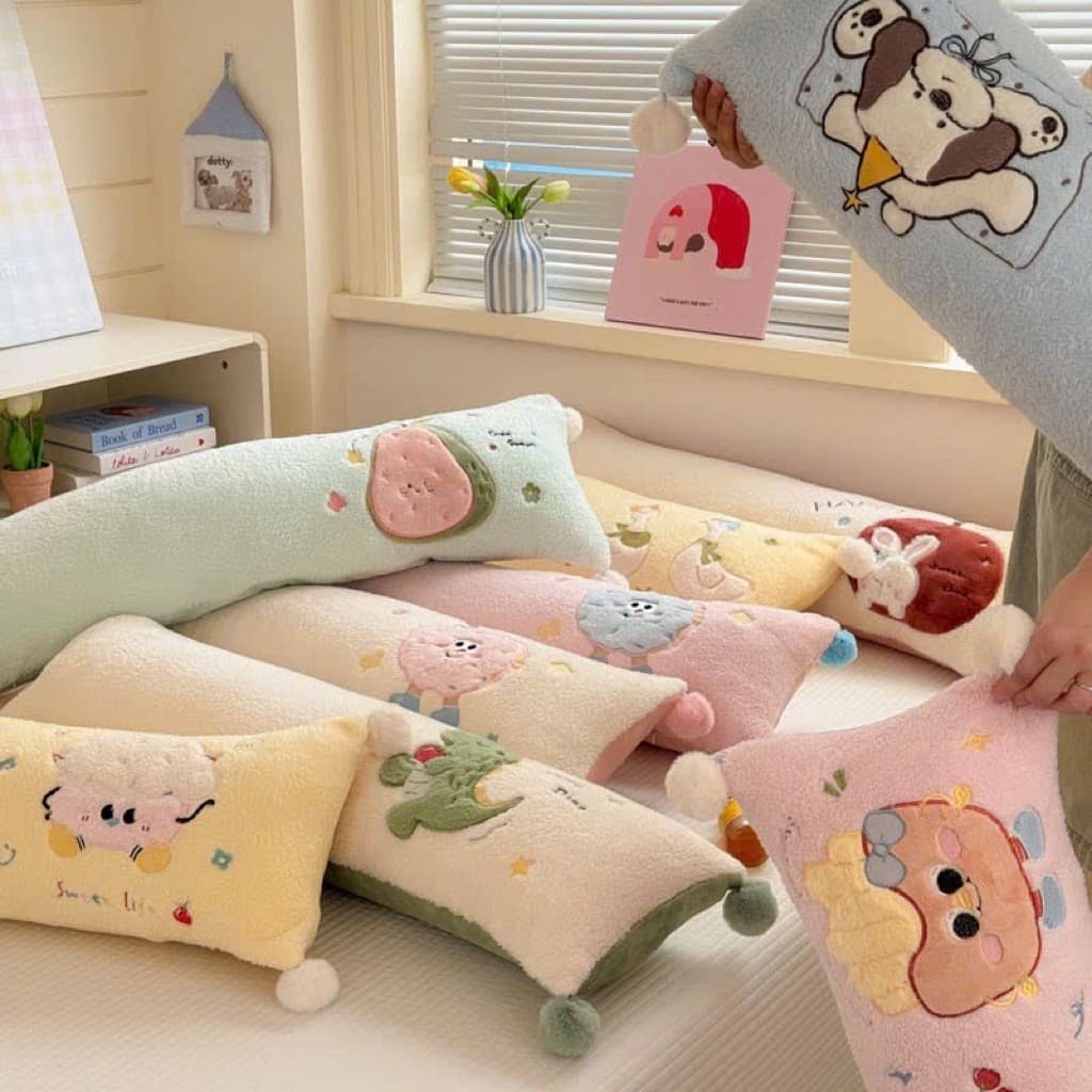 GỐI ÔM LÔNG CỪU SỮA – SIÊU MỀM, SIÊU XINH, ÔM LÀ MÊ KÍCH THƯỚC 30*90CM