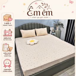 Ga gối Cotton disneyy bo chun,set 3 món thoáng mát thấm hút mồ hôi 1