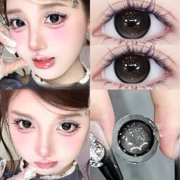 [CÓ CẬN] Kính Áp Tròng BEAR COW Mẫu Xám Đen Boba Milk Tea 14.5mm Ngọt Ngào Lens 6 Tháng 0.0-6.0 7