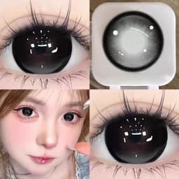 [CÓ CẬN] Kính Áp Tròng BEAR COW Mẫu Xám Đen Boba Milk Tea 14.5mm Ngọt Ngào Lens 6 Tháng 0.0-6.0 4