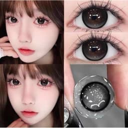 [CÓ CẬN] Kính Áp Tròng BEAR COW Mẫu Xám Đen Boba Milk Tea 14.5mm Ngọt Ngào Lens 6 Tháng 0.0-6.0 5