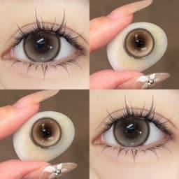 [CÓ CẬN] Kính Áp Tròng BEAR COW Màu Nâu Tây Coffee Cat Eyes 14.2mm Lens 6 Tháng 1