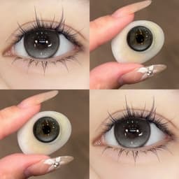 [CÓ CẬN] Kính Áp Tròng BEAR COW Màu Xám Ice Sugar Tears 14.2mm Xám Filter Lens 6 Tháng 1
