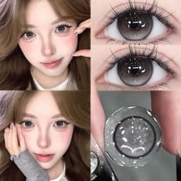 [CÓ CẬN] Kính Áp Tròng BEAR COW Màu Xám Ice Sugar Tears 14.2mm Xám Filter Lens 6 Tháng 9
