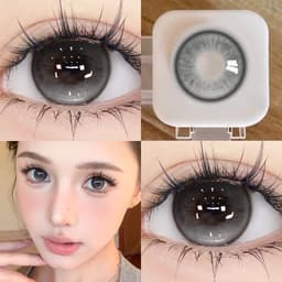 [CÓ CẬN] Kính Áp Tròng BEAR COW Màu Xám Ice Sugar Tears 14.2mm Xám Filter Lens 6 Tháng 5