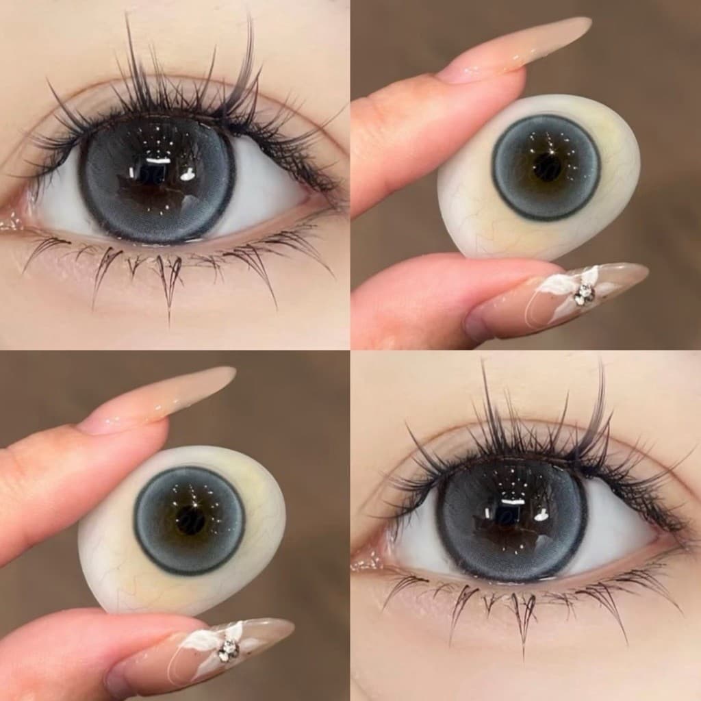 [CÓ XẬN] Kính Áp Tròng BEAR COW Màu Polar Blue Xanh Dương 14.5mm Giọt Nước Long Lanh Lens 6 Tháng