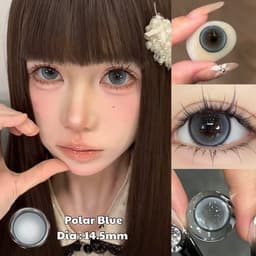 [CÓ XẬN] Kính Áp Tròng BEAR COW Màu Polar Blue Xanh Dương 14.5mm Giọt Nước Long Lanh Lens 6 Tháng 3