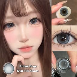 [CÓ XẬN] Kính Áp Tròng BEAR COW Màu Polar Blue Xanh Dương 14.5mm Giọt Nước Long Lanh Lens 6 Tháng 4