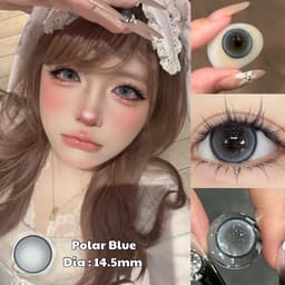[CÓ XẬN] Kính Áp Tròng BEAR COW Màu Polar Blue Xanh Dương 14.5mm Giọt Nước Long Lanh Lens 6 Tháng 2