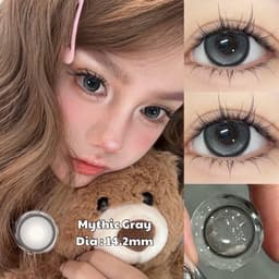 [CÓ CẬN] Kính Áp Tròng BEAR COW Màu Xám Mythic Gray 14.2mm Xám Nổi Bật Lens 6 Tháng 3