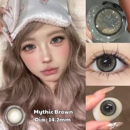 [CÓ CẬN] Kính Áp Tròng BEAR COW Mẫu Mythic Brown 14.2mm Nâu Huyền Bí Lens 6 Tháng 4