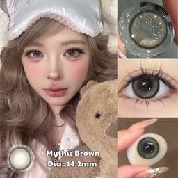 [CÓ CẬN] Kính Áp Tròng BEAR COW Mẫu Mythic Brown 14.2mm Nâu Huyền Bí Lens 6 Tháng 2