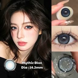 [CÓ CẬN] Kính Áp Tròng BEAR COW Mẫu Mythic Blue Giãn Tròng 14.2mm Lens 6 Tháng 2