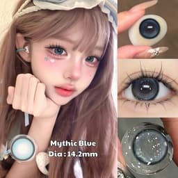 [CÓ CẬN] Kính Áp Tròng BEAR COW Mẫu Mythic Blue Giãn Tròng 14.2mm Lens 6 Tháng 5