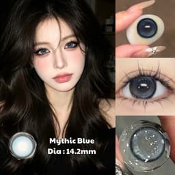 [CÓ CẬN] Kính Áp Tròng BEAR COW Mẫu Mythic Blue Giãn Tròng 14.2mm Lens 6 Tháng 3