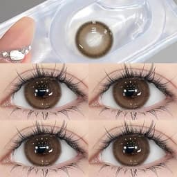 [CÓ CẬN] Kính Áp Tròng BEAR COW Mẫu Amber Ice Brown Nâu Nhũ Giãn 14.2mm Lens 6 Tháng 6