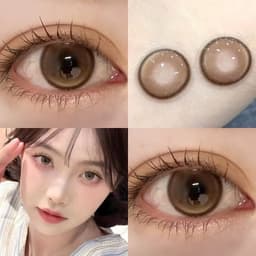 [CÓ CẬN] Kính Áp Tròng BEAR COW Mẫu Honey Tea Brown Nâu Mật Ong Giãn 14.2mm Lens 6 Tháng 5