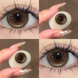 [CÓ CẬN] Kính Áp Tròng BEAR COW Mẫu Honey Tea Brown Nâu Mật Ong Giãn 14.2mm Lens 6 Tháng 1