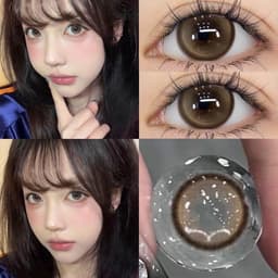[CÓ CẬN] Kính Áp Tròng BEAR COW Mẫu Honey Tea Brown Nâu Mật Ong Giãn 14.2mm Lens 6 Tháng 6