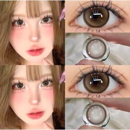 [CÓ CẬN] Kính Áp Tròng BEAR COW Mẫu Honey Tea Brown Nâu Mật Ong Giãn 14.2mm Lens 6 Tháng 7