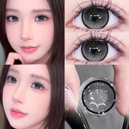 [CÓ CẬN] Kính Áp Tròng BEAR COW Mẫu Crunch Gray Xám Giãn Tròng 14.5mm Lens 6 Tháng 6