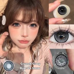 [CÓ CẬN] Kính Áp Tròng BEAR COW Mẫu Crunch Gray Xám Giãn Tròng 14.5mm Lens 6 Tháng 2