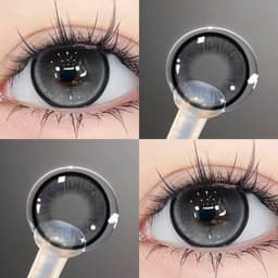 [CÓ CẬN] Kính Áp Tròng BEAR COW Mẫu Crunch Gray Xám Giãn Tròng 14.5mm Lens 6 Tháng 1
