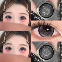 [CÓ CẬN] Kính Áp Tròng BEAR COW Mẫu Crunch Gray Xám Giãn Tròng 14.5mm Lens 6 Tháng 7