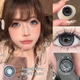 [CÓ CẬN] Kính Áp Tròng BEAR COW Mẫu Crunch Gray Xám Giãn Tròng 14.5mm Lens 6 Tháng 3