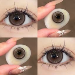 [CÓ CẬN] Kính Áp Tròng BEAR COW Mẫu Drunk Angel Nâu Tây Giãn 14.2mm 6 Tháng 1