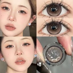 [CÓ CẬN] Kính Áp Tròng BEAR COW Mẫu Drunk Angel Nâu Tây Giãn 14.2mm 6 Tháng 6