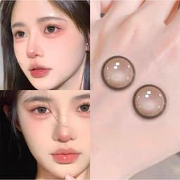 [CÓ CẬN] Kính Áp Tròng BEAR COW Mẫu Drunk Angel Nâu Tây Giãn 14.2mm 6 Tháng 7