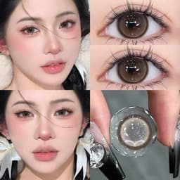 [CÓ CẬN] Kính Áp Tròng BEAR COW Mẫu Drunk Angel Nâu Tây Giãn 14.2mm 6 Tháng 8