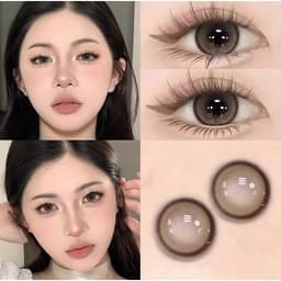 [CÓ CẬN] Kính Áp Tròng BEAR COW Mẫu Drunk Angel Nâu Tây Giãn 14.2mm 6 Tháng 5