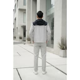 Áo khoác nam DGC phối màu thời trang dáng thể thao năng động có mũ trùm đầu tiện lợi mã WAJKBA10M 6