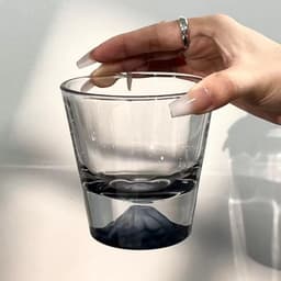 Ly thuỷ tinh đáy núi Phú Sĩ Nhật Bản 240ml 320ml. Cốc thuỷ tinh đáy hình núi tuyết cao cấp uống Matcha Cafe - Majehome 8