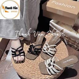 Cao gót xuồng quai dây sợi phối khoá bản cao 5 phân_Thanh Vân Shoes (X0188) 6