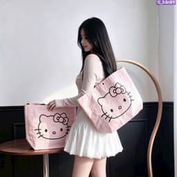 TÚI CÓT TOTE HELLO KITTY OVERSIZE – VỪA XINH VỪA CHỨA CẢ THẾ GIỚI 🎀 9