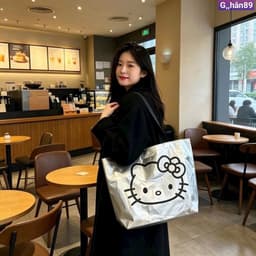 TÚI CÓT TOTE HELLO KITTY OVERSIZE – VỪA XINH VỪA CHỨA CẢ THẾ GIỚI 🎀 4