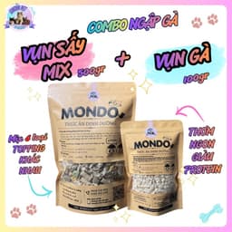 MONDO Combo Ngập Gà: Vụn Mix 500gr + Vụn Gà 100gr - Thức Ăn Dinh Dưỡng Cho Chó Mèo 1