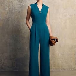 [ Hiền VNXK] Jumpsuit Nữ Dáng Dài Ống Rộng Sát Nách Cổ V Chất Thun Cát Dày Dặn - Đồ Bộ Liền Thân Dự Tiệc, Công Sở 5