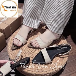(G0347)Cao gót sandan quai khoá cao 3 phân 2 màu_Thanh Vân shoes 3
