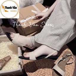 (G0347)Cao gót sandan quai khoá cao 3 phân 2 màu_Thanh Vân shoes 6