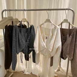 (Dmina) Set áo len 2 chi tiết áo len cổ yếm kèm cardigan ngoài siêu đẹp hàng QC - ảnh thật 9