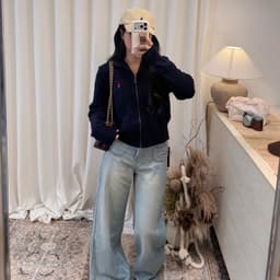 𝟏𝟒𝐚𝐦.𝐬𝐭𝐮𝐝𝐢𝐨 | Áo Khoác Len Nữ Khoá Kéo Cổ Dựng Dệt Kim Vặn Thừng Thêu Logo Polo Phong Cách Hàn Quốc Thu Đông Thanh Lịch 9