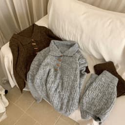 𝐬𝐭𝐮𝐝𝐢𝐨𝐛𝐲𝟐𝟓 | SET POLO LEN THỪNG KHUY GỖ KÈM QUẦN ĐÙI HÀNG QC 3