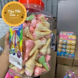 Sỉ ( hộp 100c) Kẹo Dẻo Hình Cây Kem Ốc Quế Snack Ăn Vặt Candy Food Chua 3